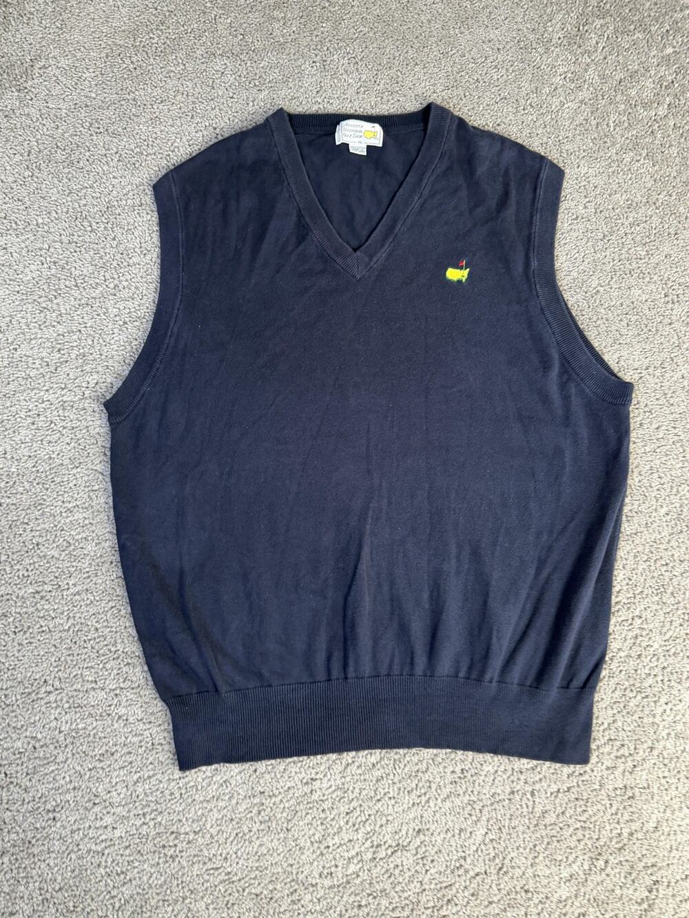 Vintage Masters Sweater Vest Mens XL Blue Slazenger Augusta National Golf